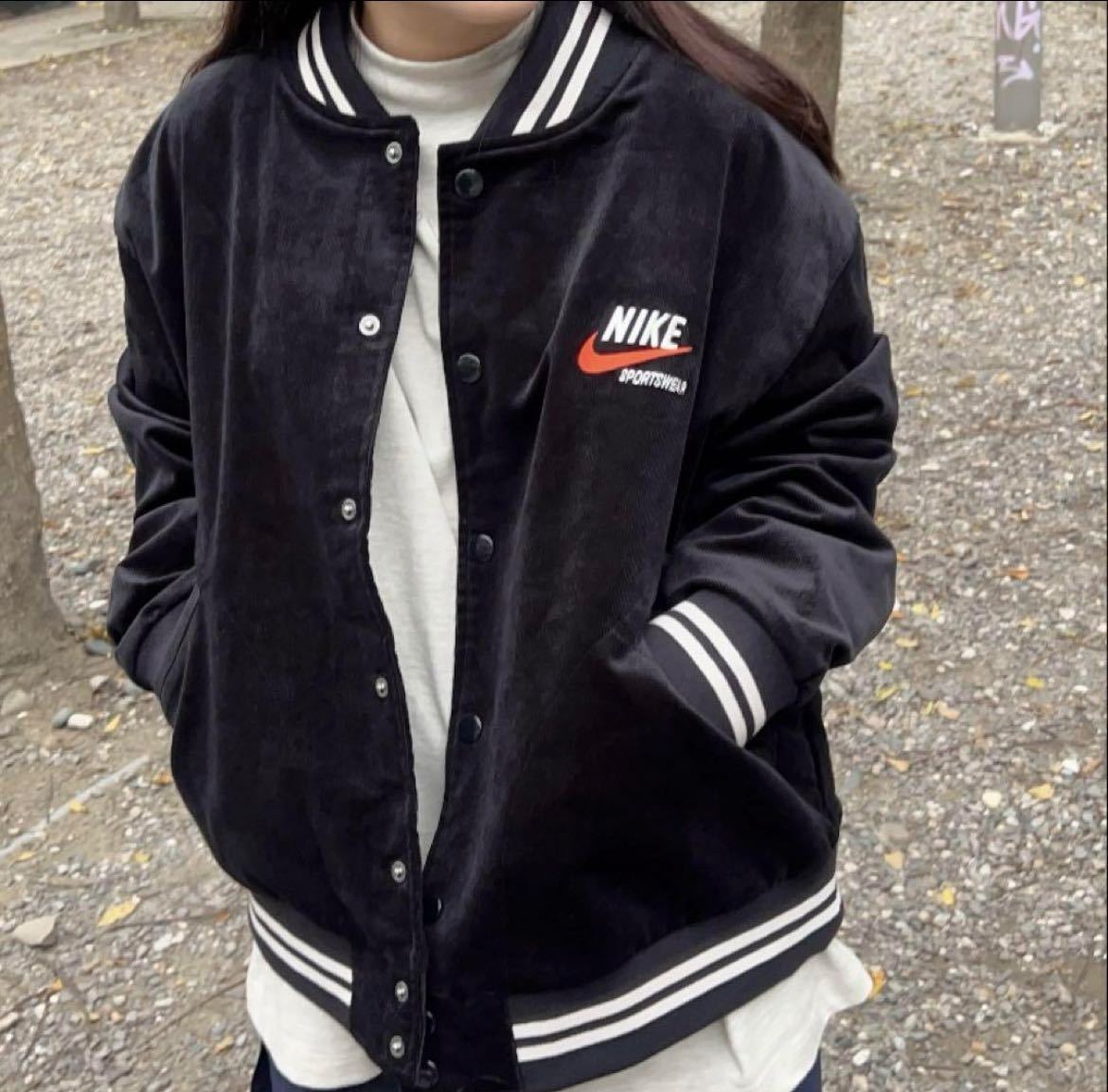 M 新品 NIKE ナイキ ボンバージャケット トレンド スタジャン 黒