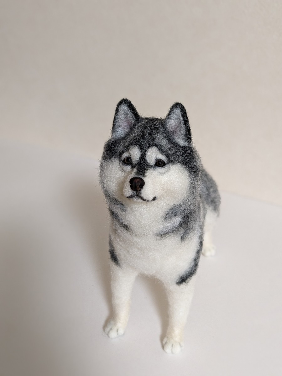 Yahoo!オークション - 羊毛フェルト ハスキー シルバー シベリアンハス