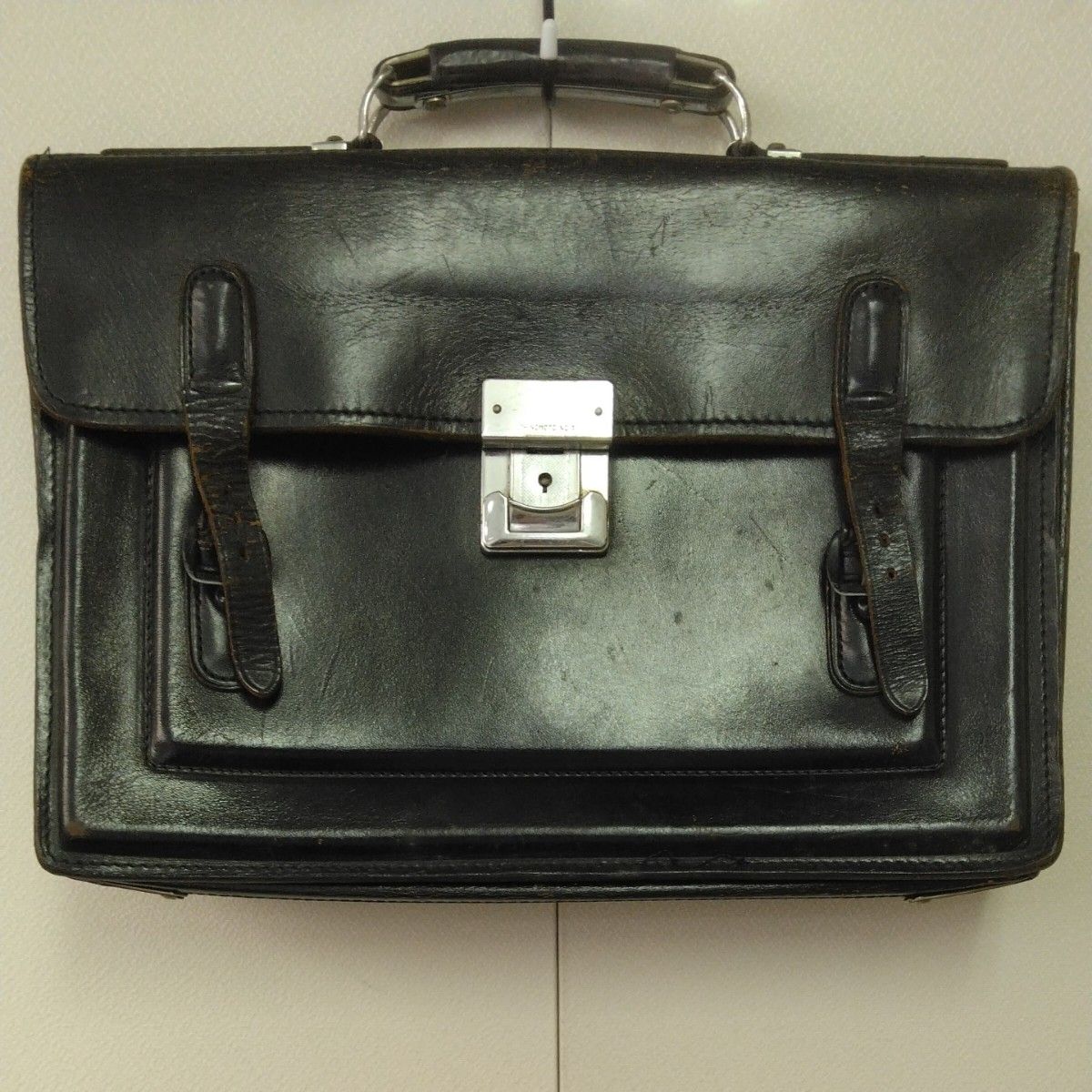 昭和レトロ】牛革製 学生カバン スクールバッグ 鍵付き【HINOMOTO NO7