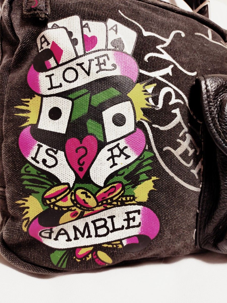 Ed Hardy(エドハーディー)レザーショルダーバッグ レザー 斜め掛け