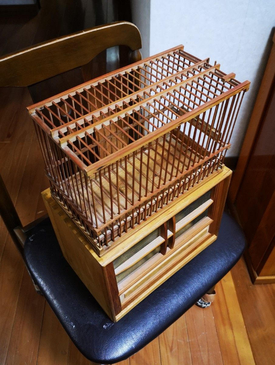 メジロ籠用・ホオジロ籠用寝せ籠2個 ＆メジロ籠『鳥籠3点セット