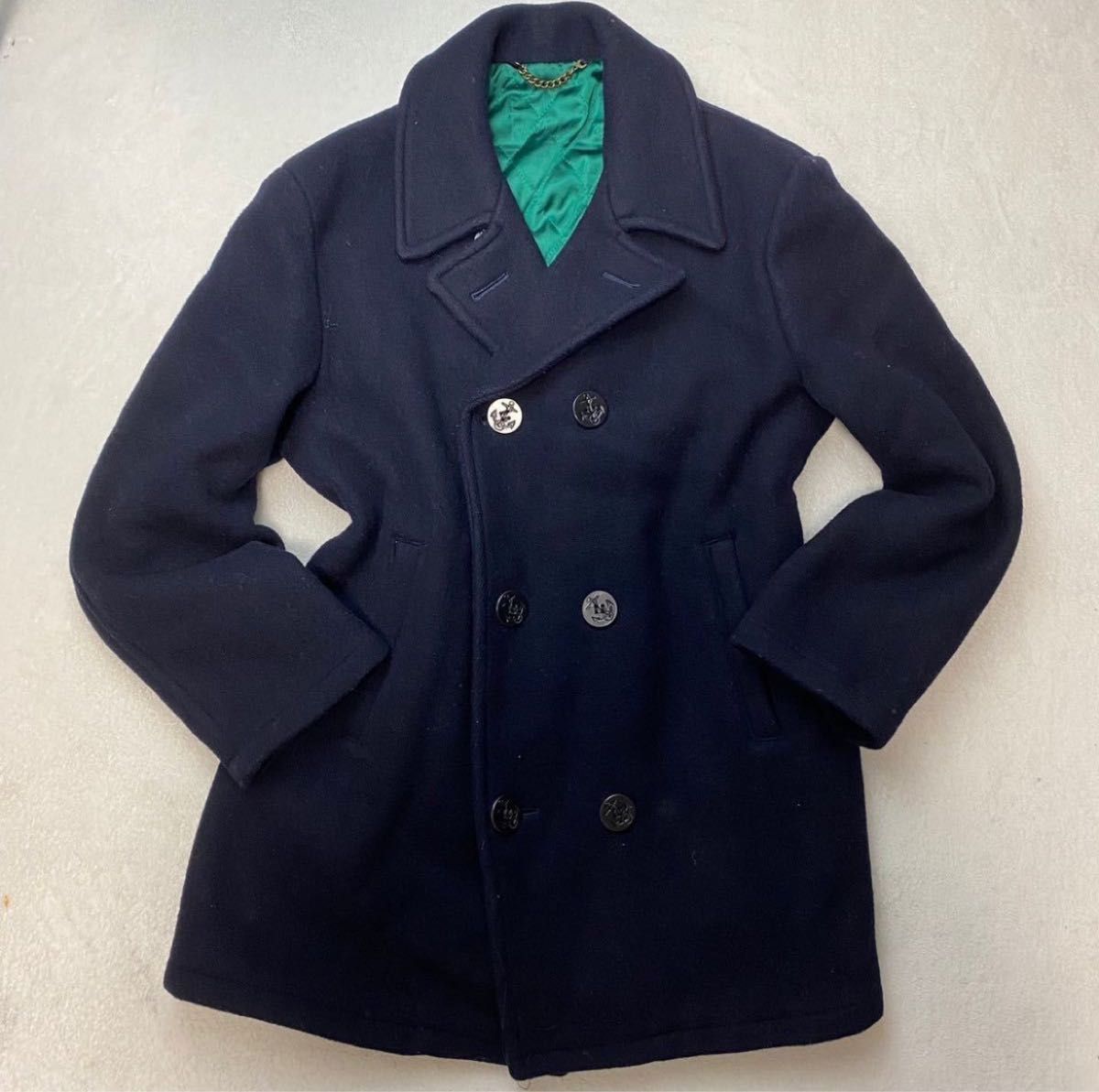 NEWYORKER ニューヨーカー キルティング裏地 緑 グリーン ピーコート P