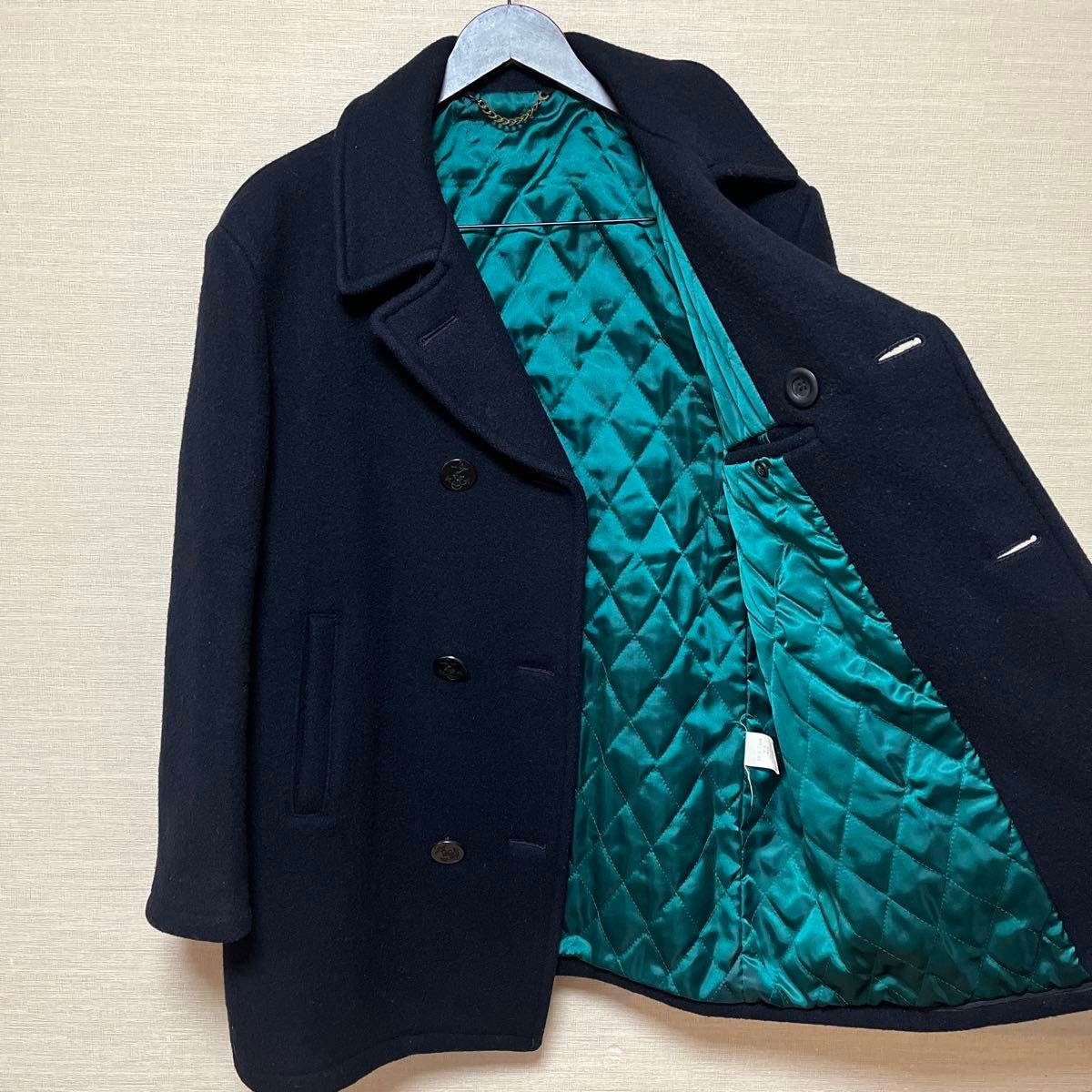 NEWYORKER ニューヨーカー キルティング裏地 緑 グリーン ピーコート P