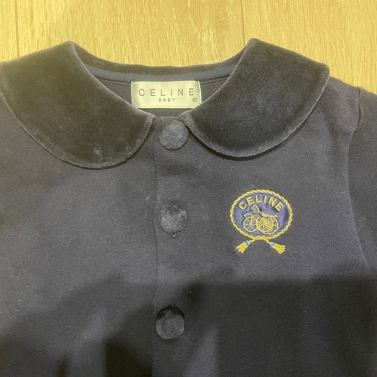 CELINE baby セリーヌ ベビー 80サイズ セットアップ 襟ベロア｜Yahoo
