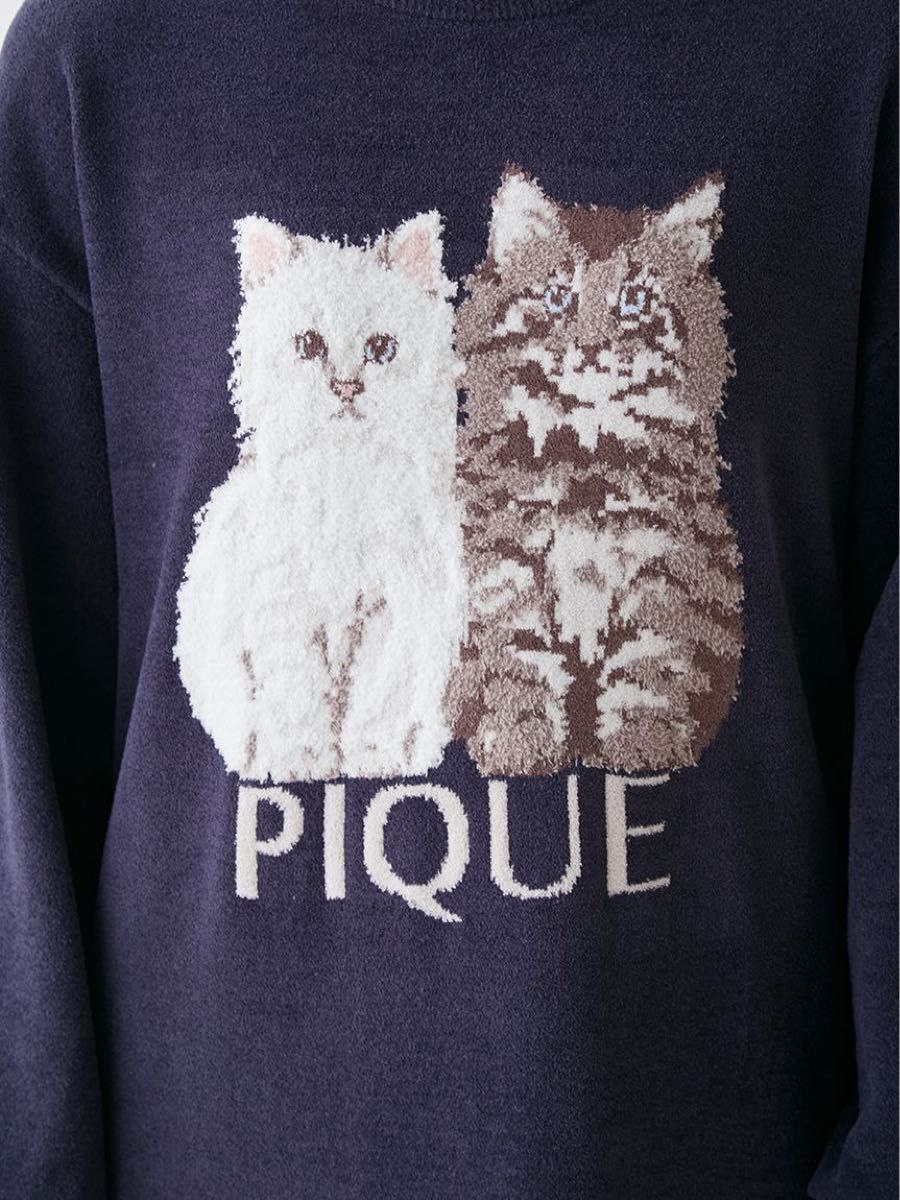 新品未開封 ジェラートピケ ツインキャットジャガードワンピース