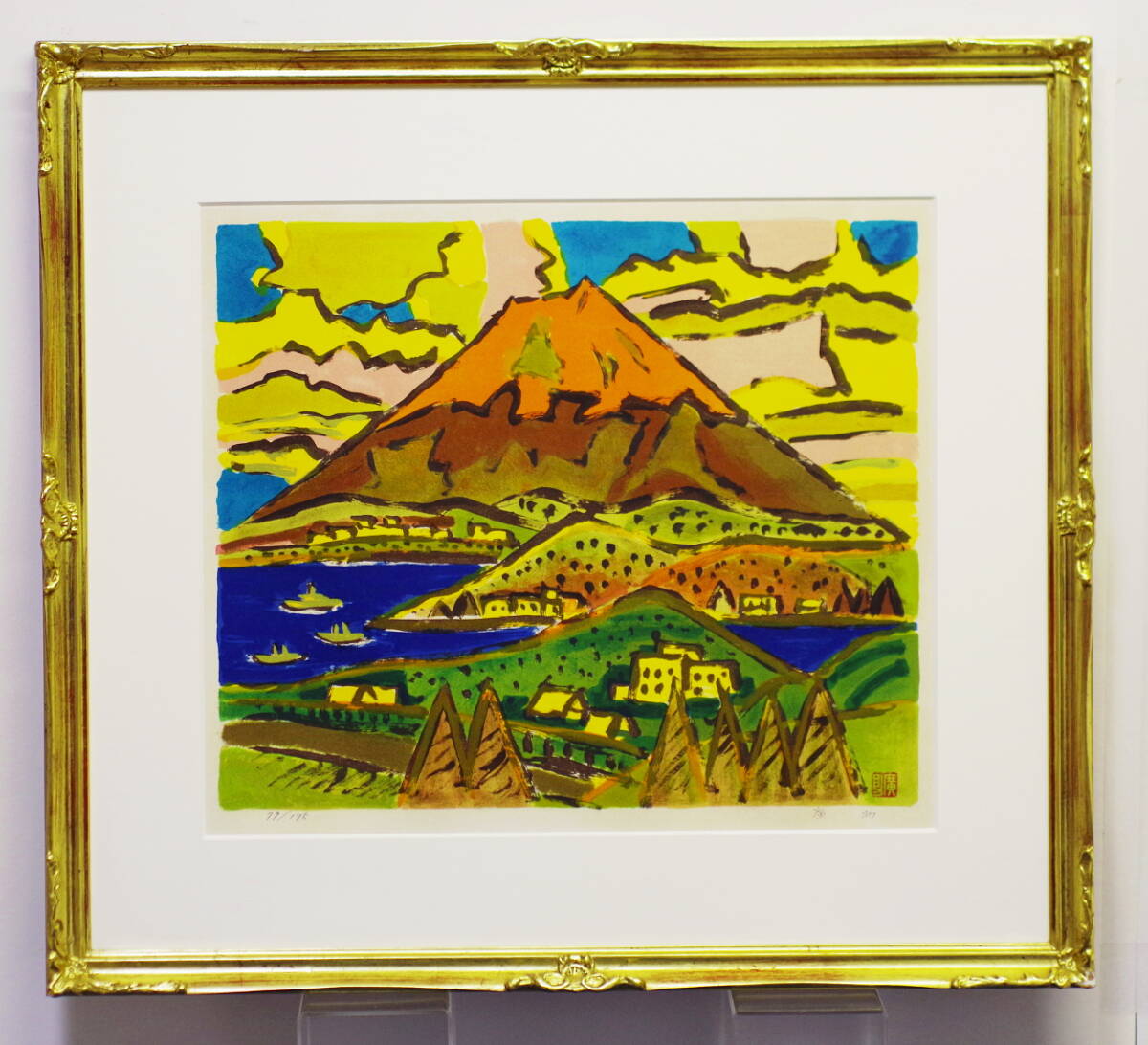 Yahoo!オークション - コレ売切り 田崎広助 朱富士 8号 直筆サイン・