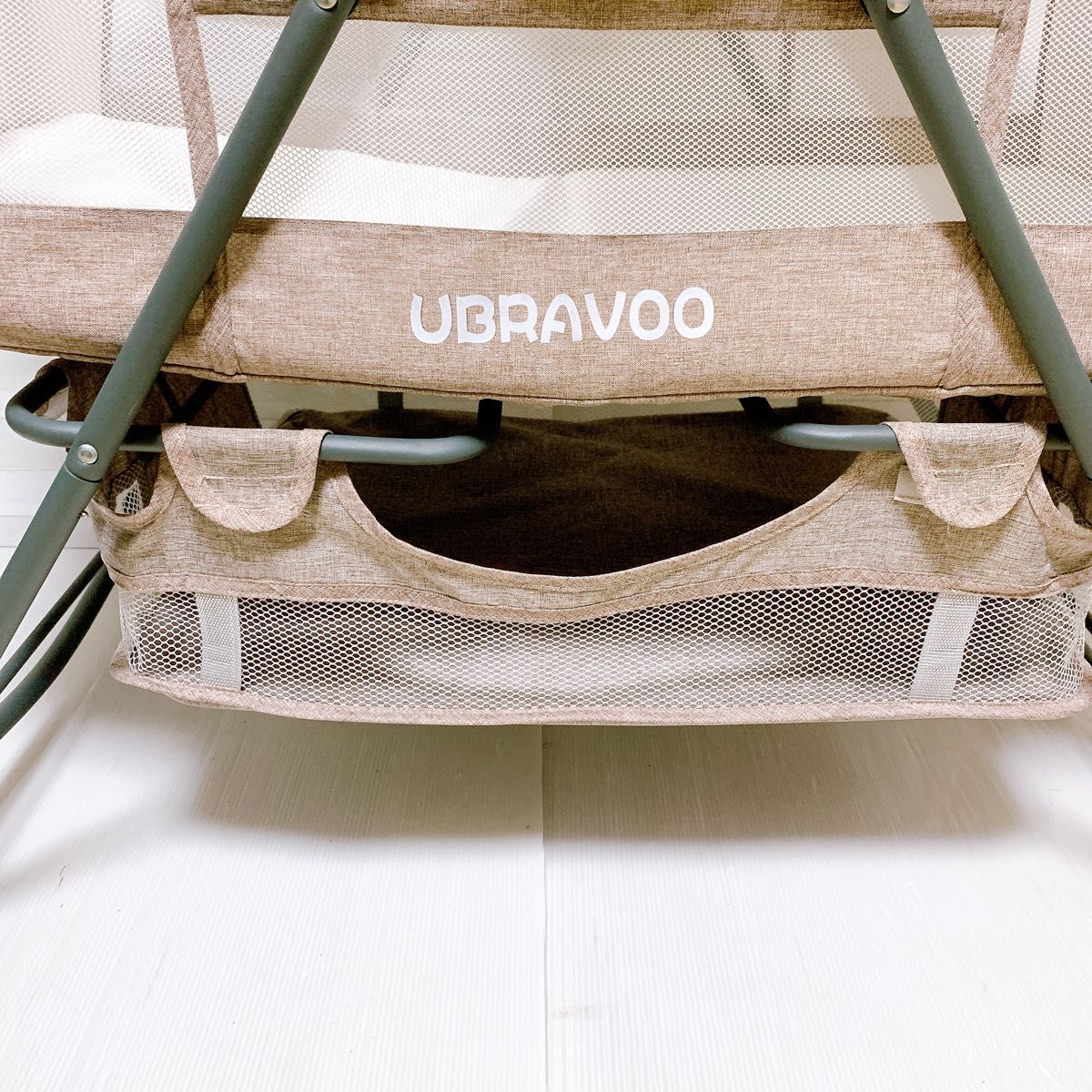 美品】UBRAVOO ベビーベッド 折り畳み ゆりかご 組み立て簡単