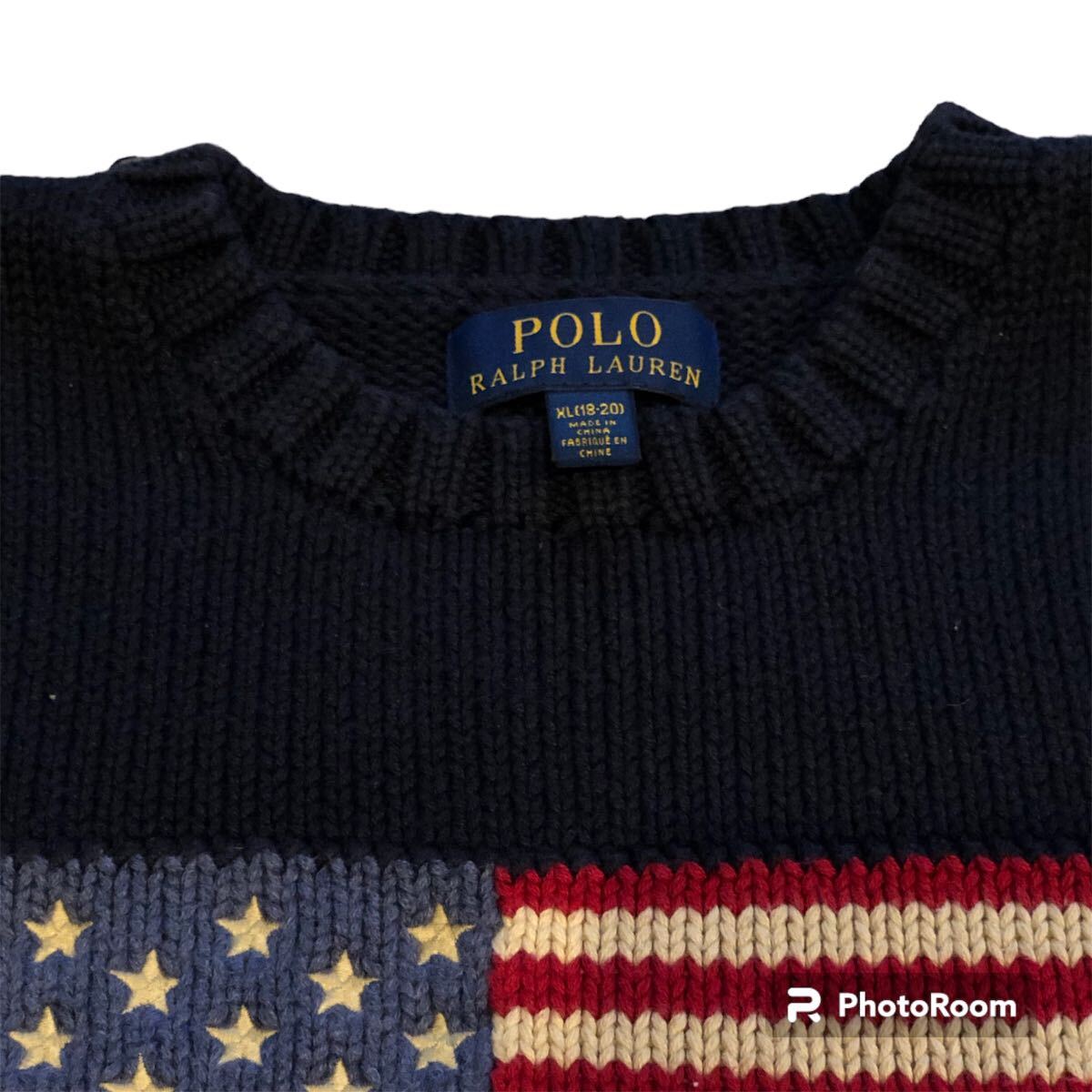 ポロ Ralph Lauren ラルフローレン 星条旗ニット ネイビー ニット
