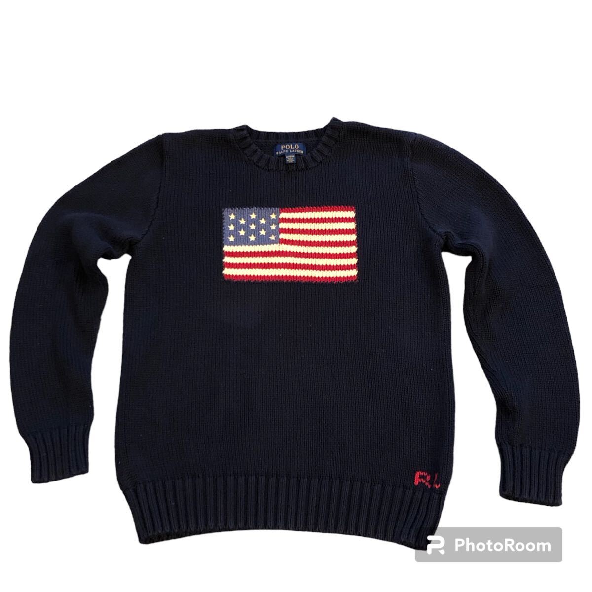 ポロ Ralph Lauren ラルフローレン 星条旗ニット ネイビー ニット
