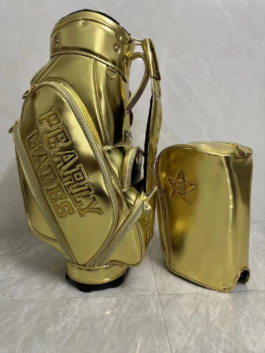 Yahoo!オークション - キャディバッグ パーリーゲイツ ゴールド 9イン