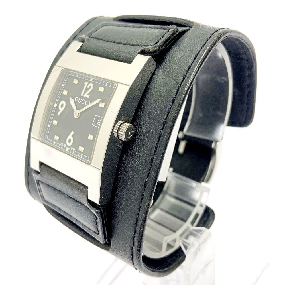 Yahoo!オークション - GUCCI グッチ 7700M SS×革ベルト ブラック文字