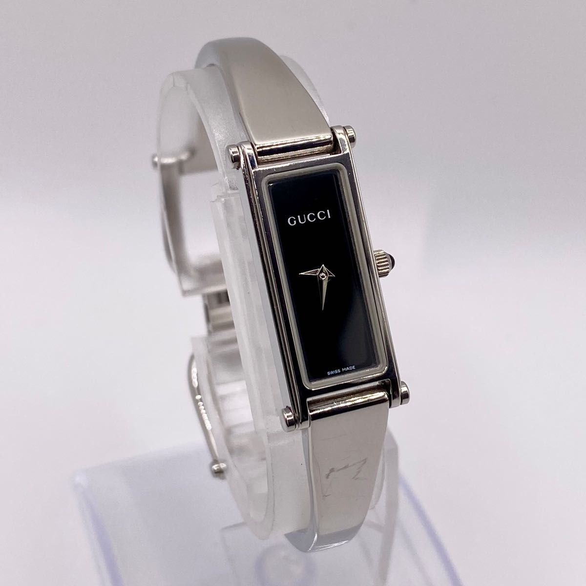 GUCCI グッチ QZ 箱付きスクエア 1500L黒文字盤 レディース腕時計