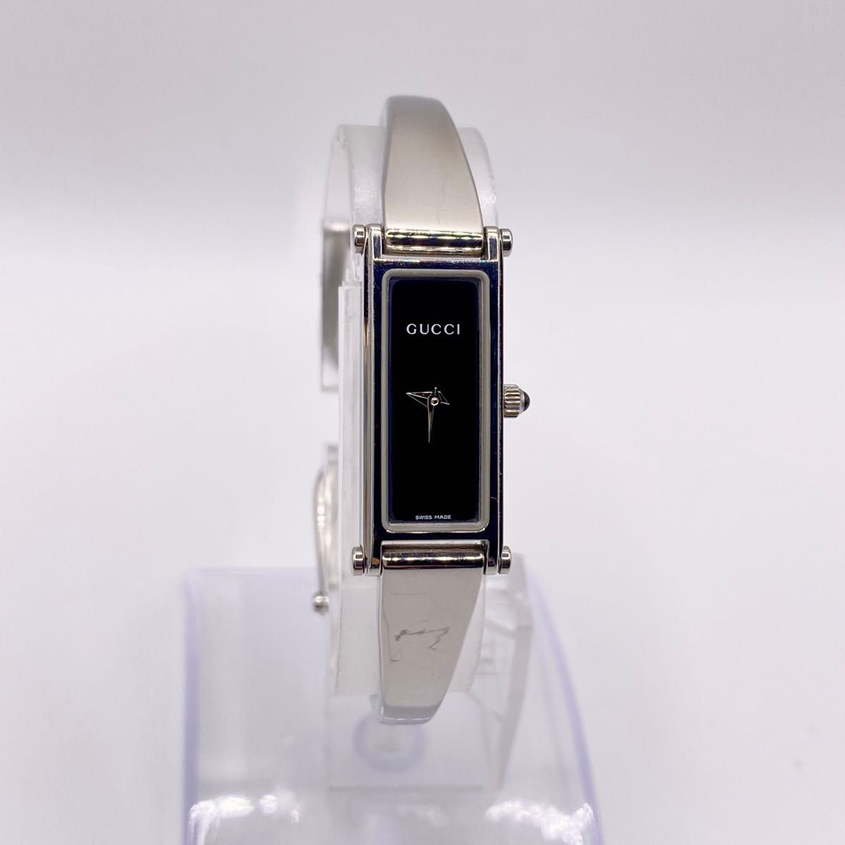 GUCCI グッチ QZ 箱付きスクエア 1500L黒文字盤 レディース腕時計