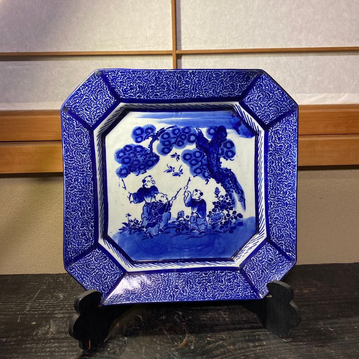 骨董 古伊万里 染付 角皿 伊万里 印判 時代物 飾皿｜Yahoo!フリマ（旧