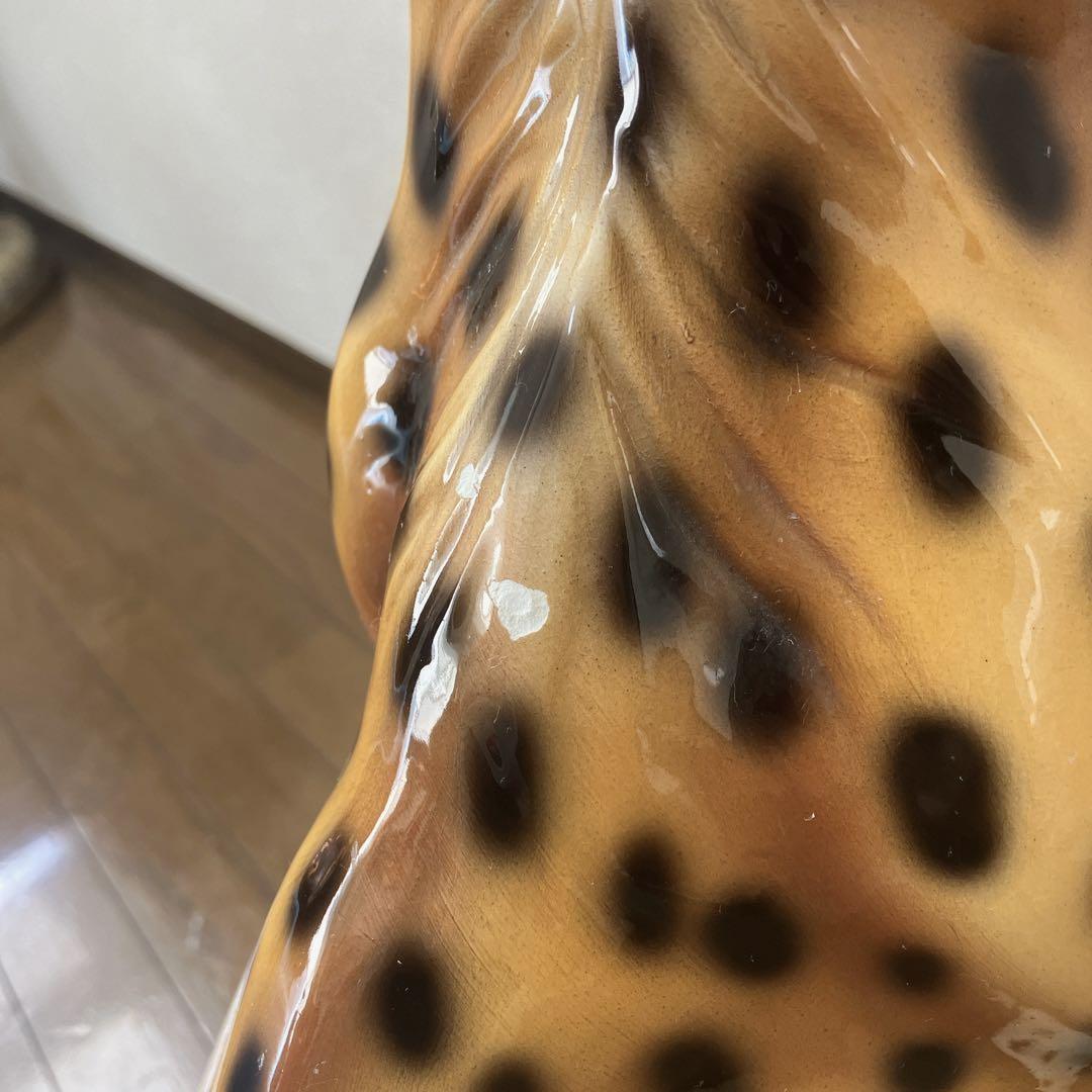 大迫力 特大 チーター 置物/オブジェ 陶器製 全高約75㎝ ITALY｜Yahoo