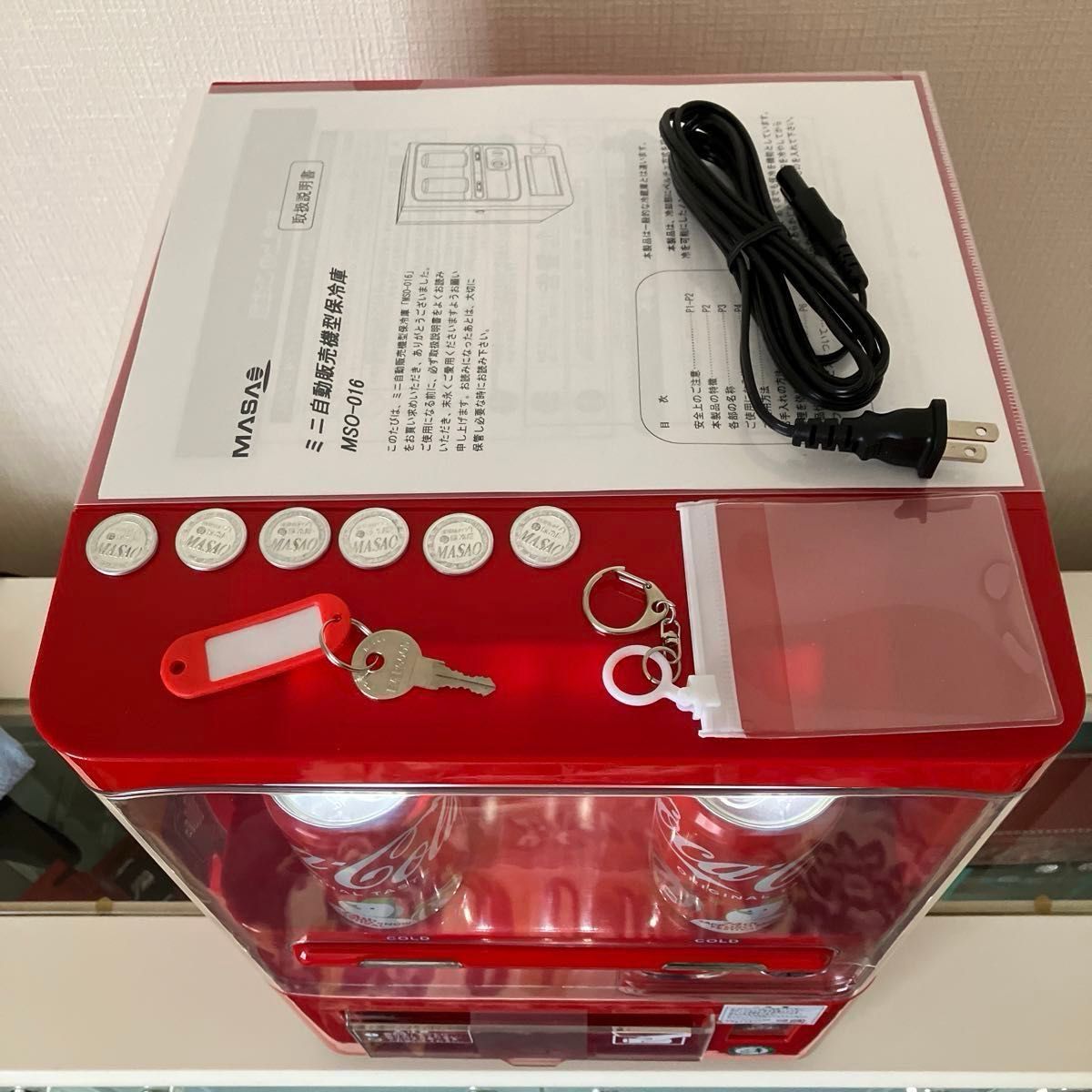 希少 マサオコーポレーション ミニ自動販売機型保冷庫 MSO-016R 保冷庫