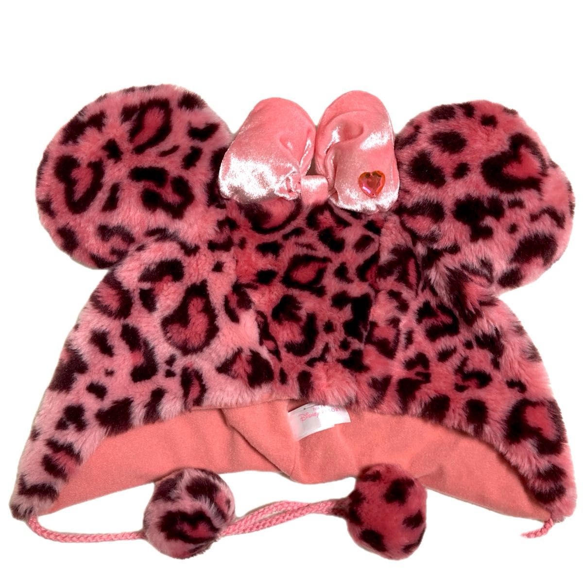 ディズニー ミニー ヒョウ柄 ファンキャップ ピンク 被り物 レオパード