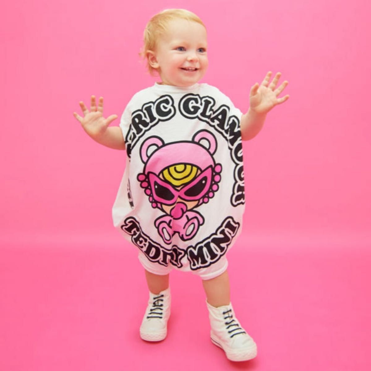 HYSTERIC MINI ヒスミニ テディ バルーン ロンパース FREE ベビー