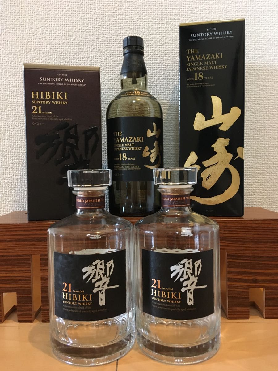 山崎18年空瓶6本と箱6つ サントリー山崎18年 空
