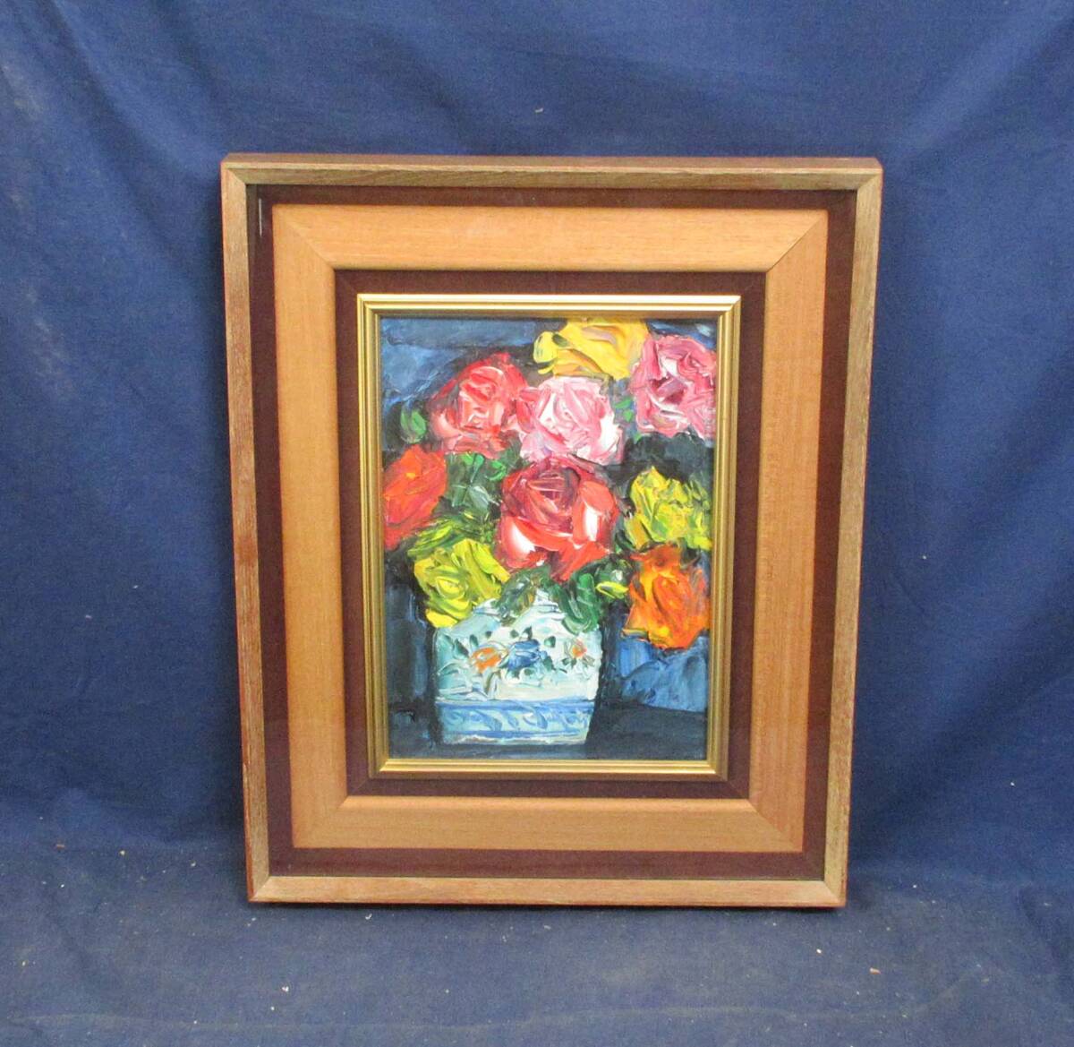 Yahoo!オークション - 503235 油彩 中川力 作 「バラ」（F4）画家・台