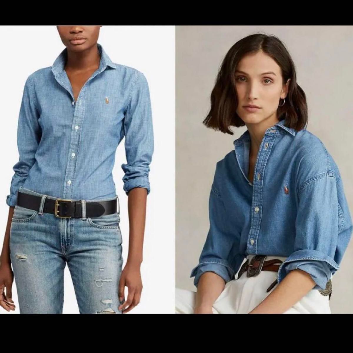 ポロラルフローレン デニムシャツ スリムフィット ダンガリー ロゴ刺繍