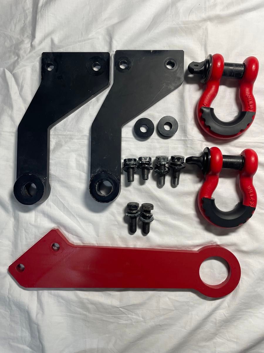 ハイラックスGUN125用 平出精工 フロント シャックル牽引フック黒2個+