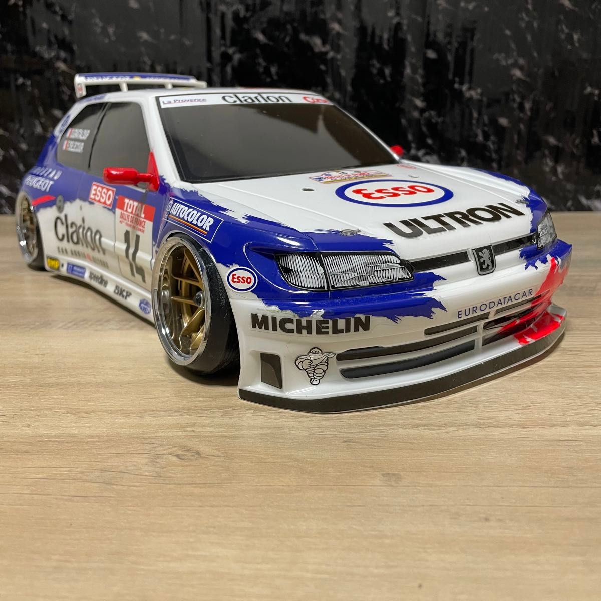 タミヤ プジョー 306 1/10 ラジコンボディ 塗装済 ラリー 完成品