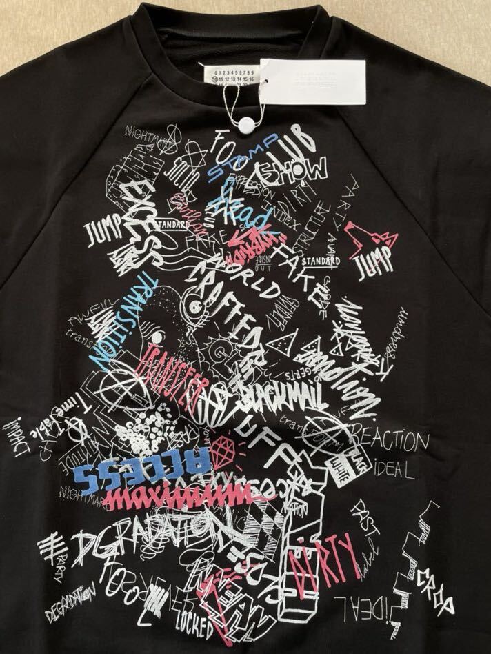 黒46新品 メゾンマルジェラ グラフィティ スウェット シャツ 20SS size