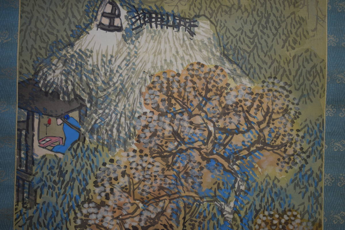 真作/大原呑舟/双燕図/ツバメ図/布袋屋掛軸HH-569 真作/大原呑舟/双燕