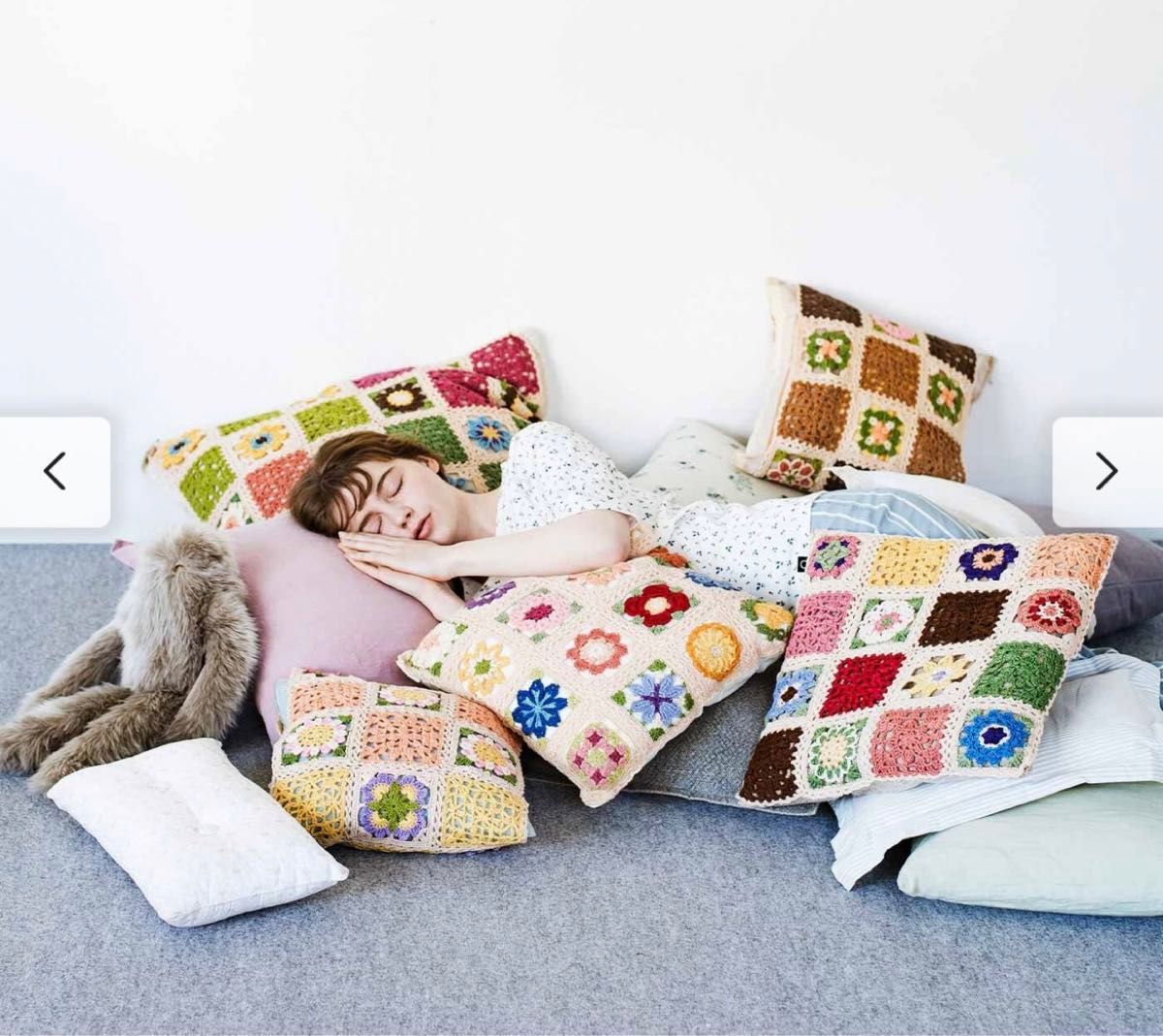 フェリシモ やわらかなぬくもりを大きくつないで かぎ針編みお花