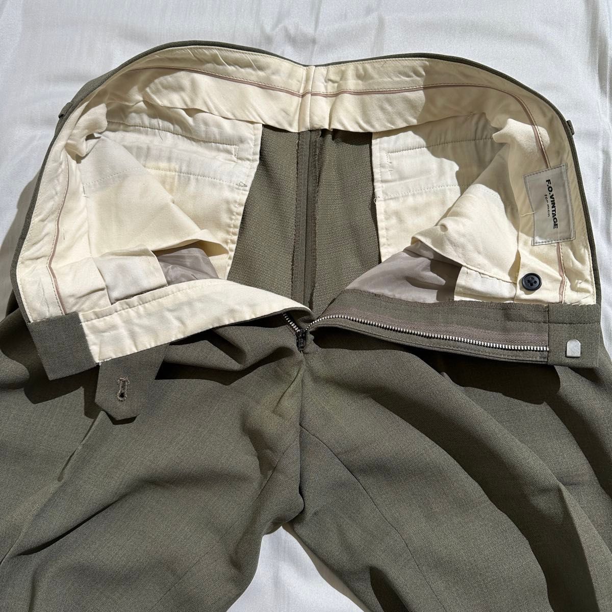 昭和レトロダブルスーツ 古着 90s ヴィンテージ モスグリーン 緑