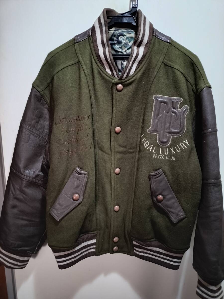 送料込み 即決 PAZZO CLUB パッゾ 袖革 スタジャン ヴィンテージ 日本