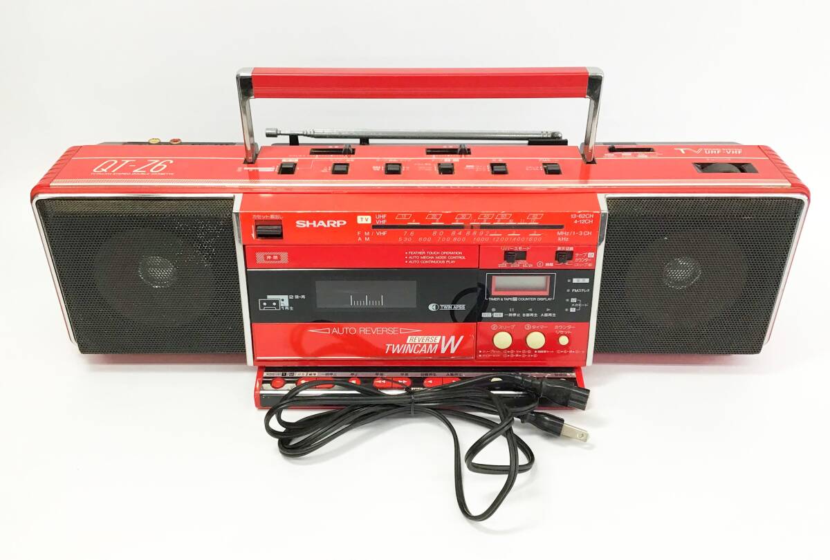 Yahoo!オークション - SHARP ラジカセ TWINCAM W QT-Z6 レッド TV FM A