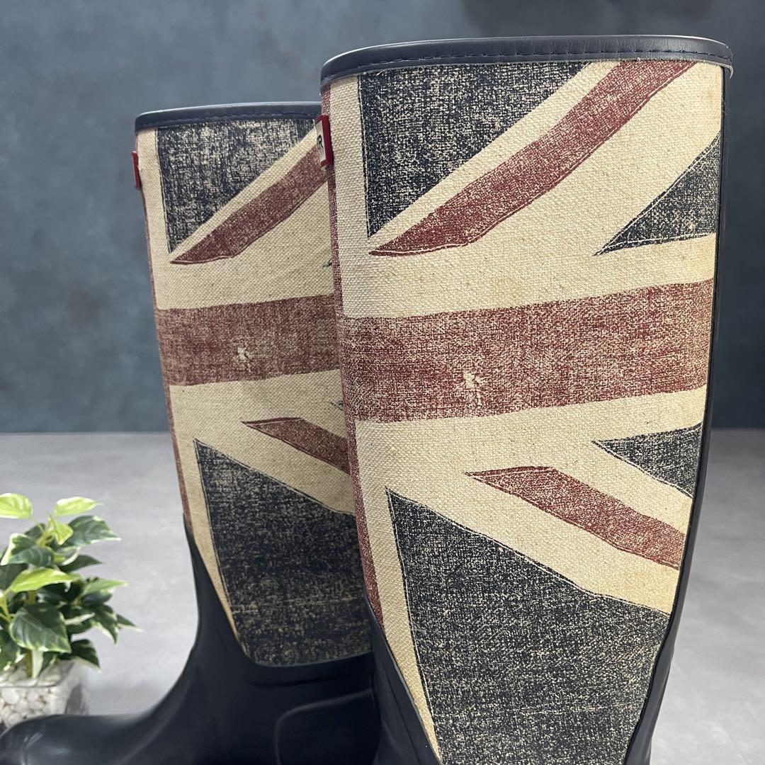 HUNTER ハンター レインブーツ ユニオンジャック UK5 24cm｜Yahoo