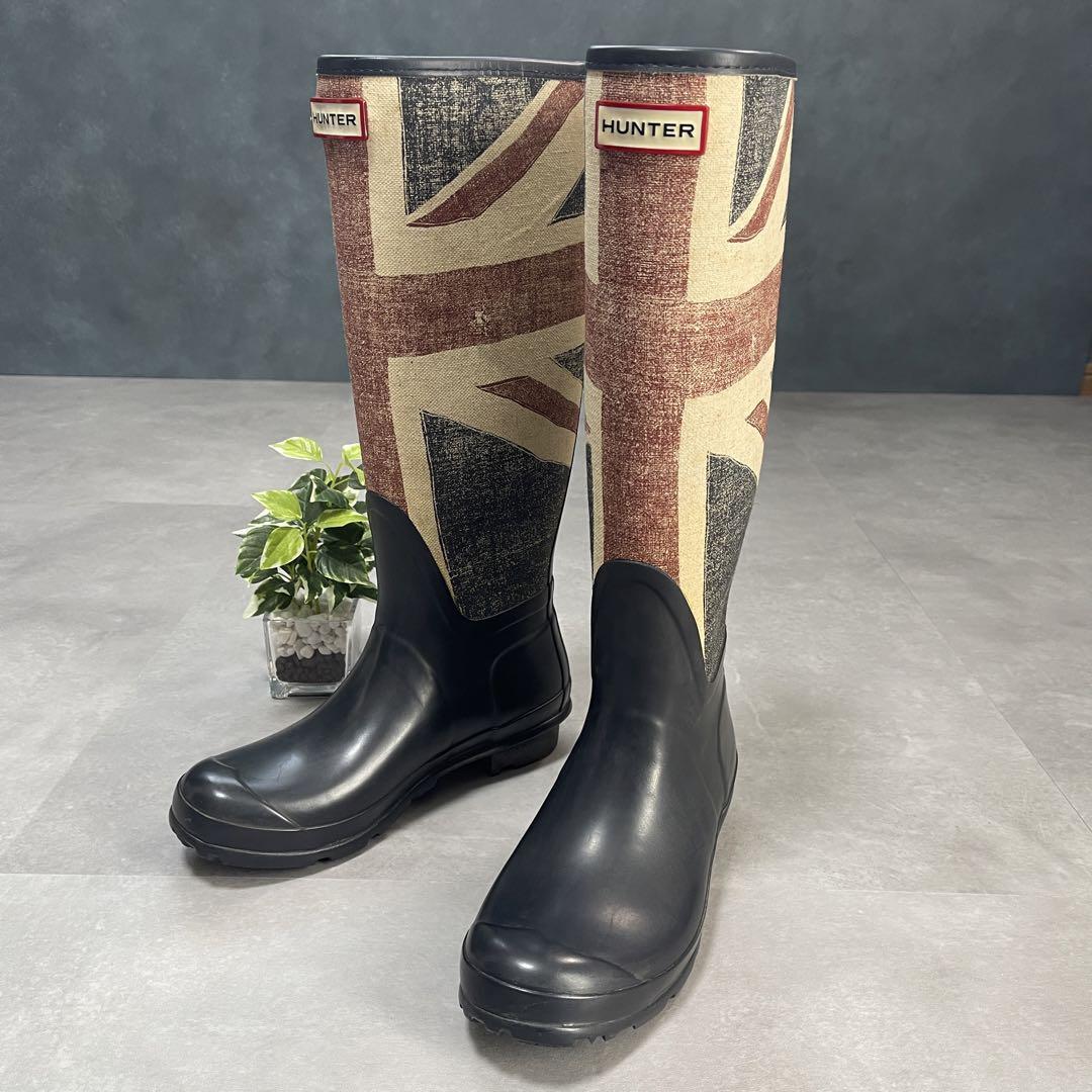 HUNTER ハンター レインブーツ ユニオンジャック UK5 24cm｜Yahoo