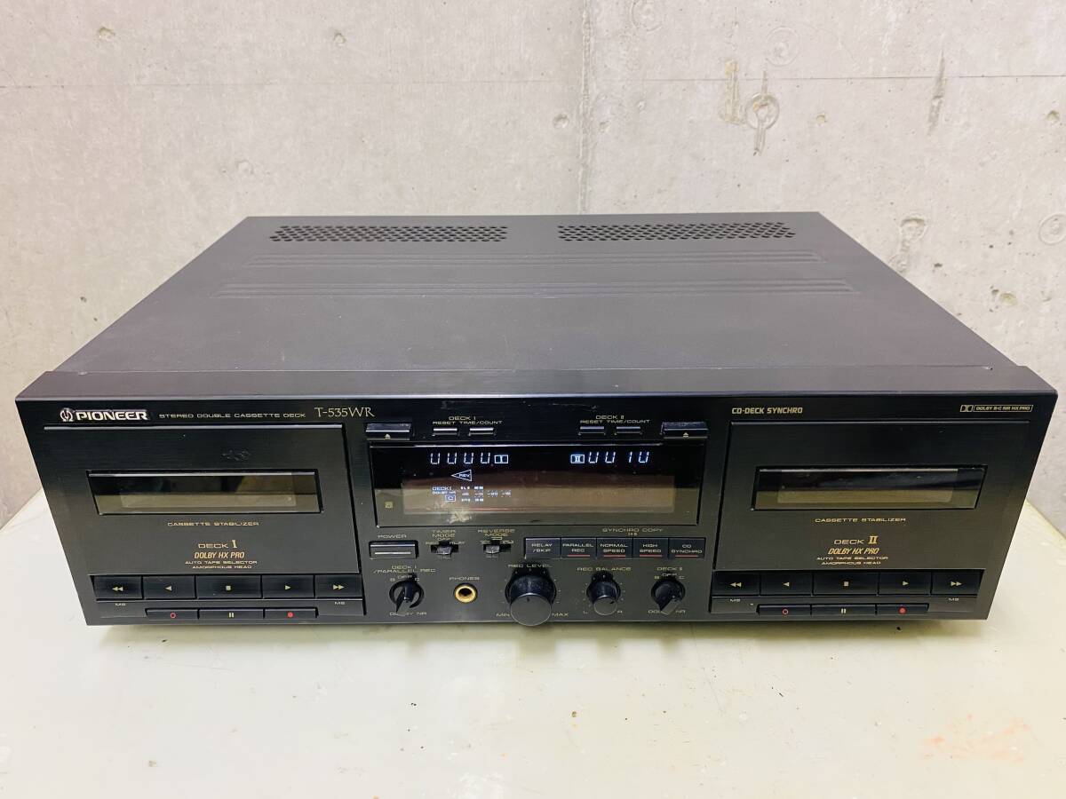 パイオニア T-535WR ステレオダブルカセットデッキ 音楽 テープ