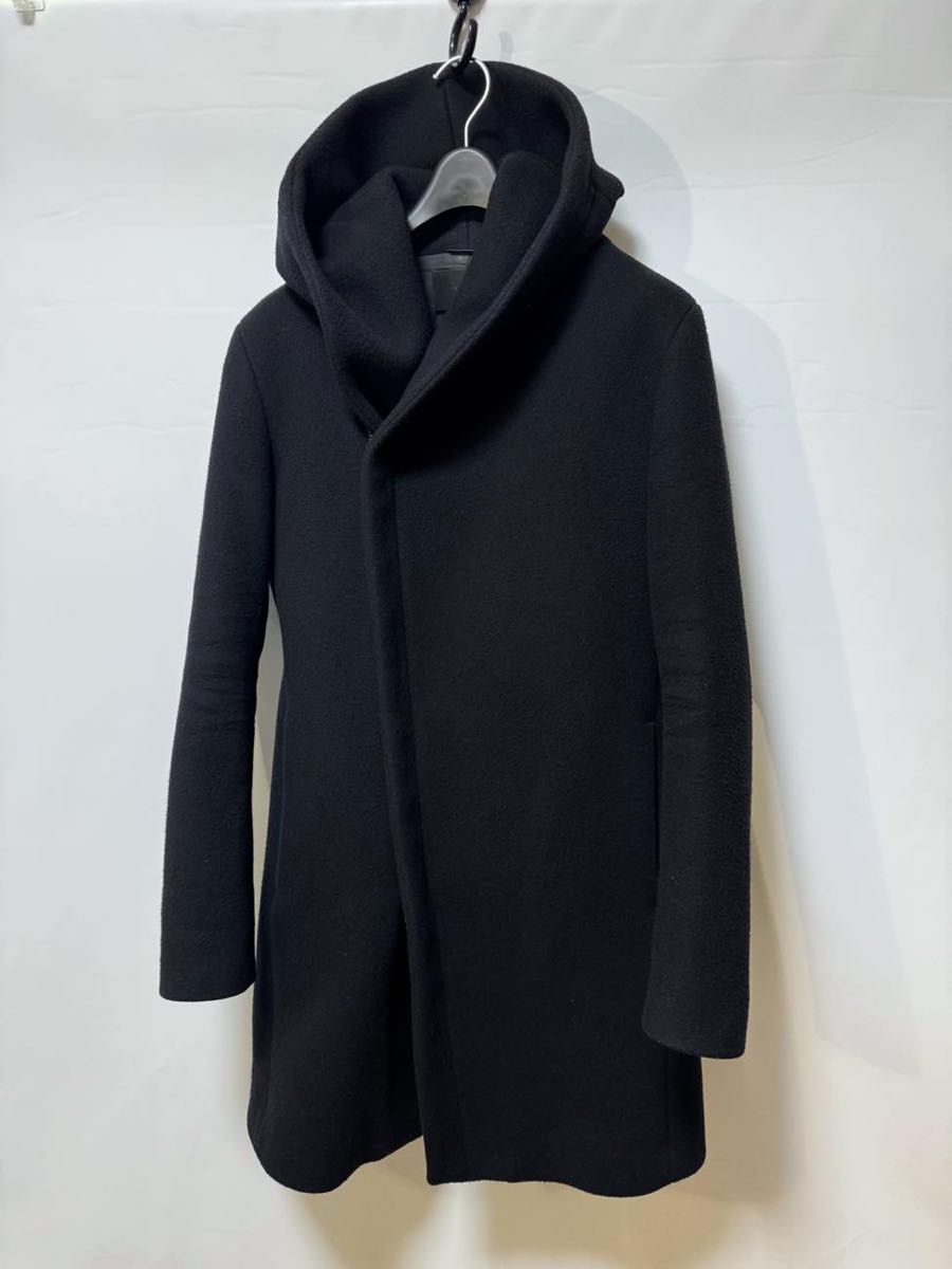 ジュンハシモト WRAP HOODED COATウールメルト ラップコート 3 定価110