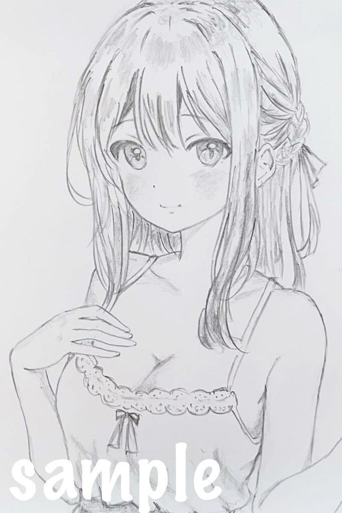 Yahoo!オークション - オリジナル 手描きイラスト 女の子 【ハガキサイ