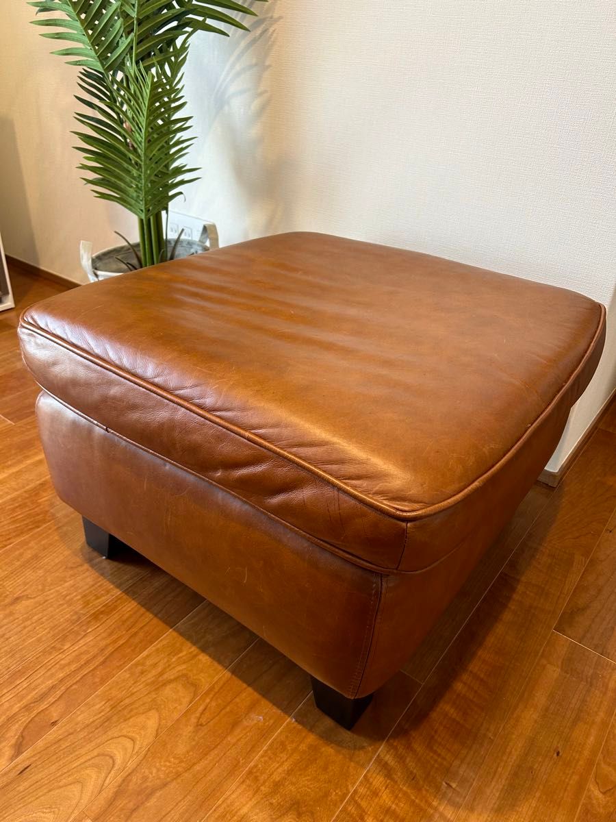 ACTUS スツール オットマン 本革 無垢材 レザー 足置き five by five