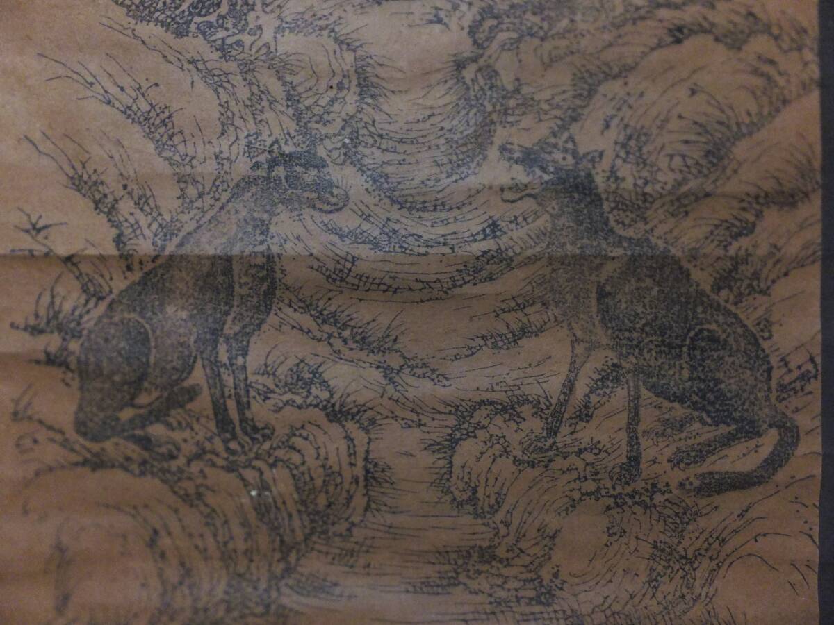 Yahoo!オークション - 三峯神社 山犬 狼 ニホンオオカミ 掛軸 紙本 木