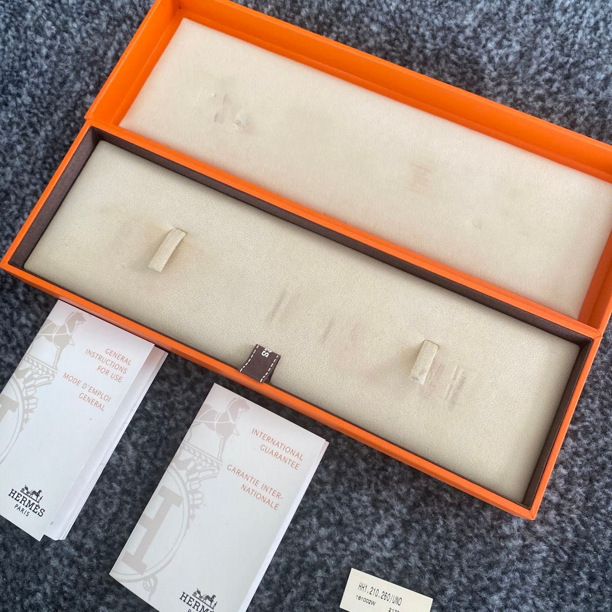 エルメス 空箱 説明書 タグ 時計ケース HERMES オレンジ 空き箱