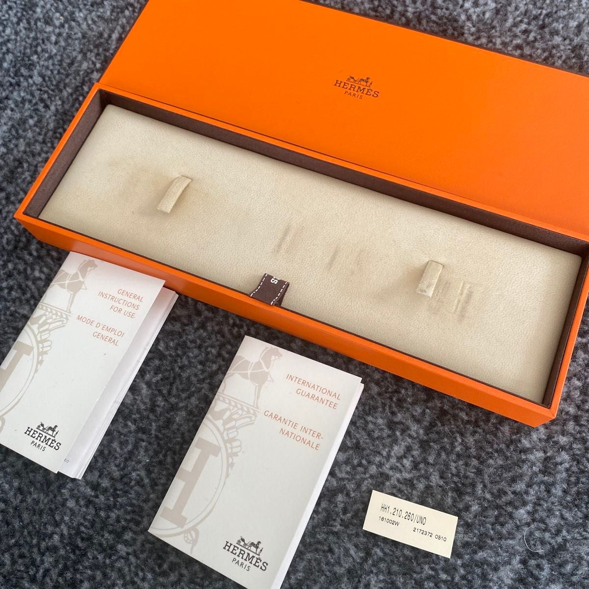 エルメス 空箱 説明書 タグ 時計ケース HERMES オレンジ 空き箱