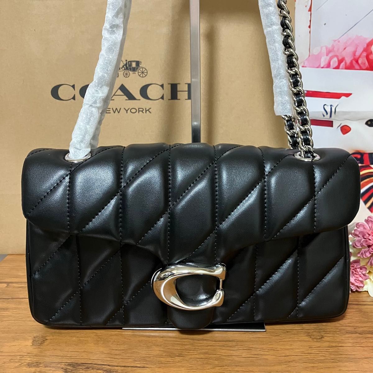 コーチ COACH タビー ショルダー バッグ 26・キルティング ブラッ