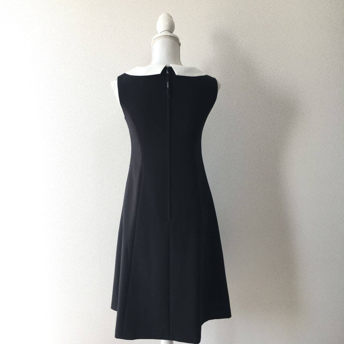 新作美品 FOXEY フォクシー 取り外せる白襟 洗える ロング ワンピース