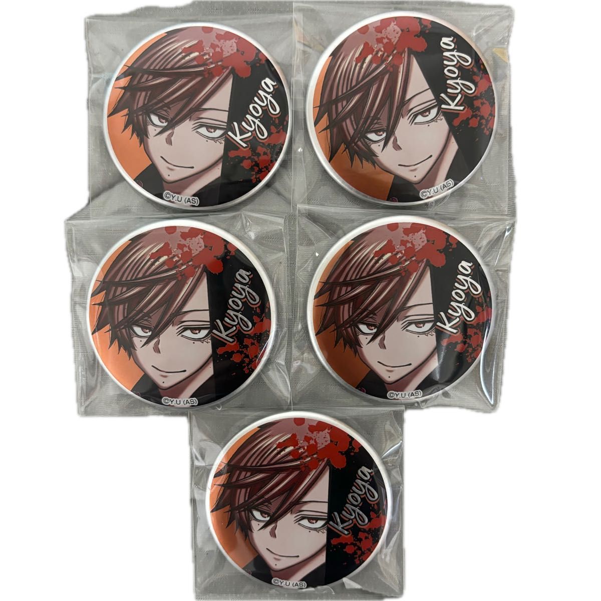 新品】桃源暗鬼 花魁坂京夜 メディコス シルバーマット 缶バッジ 5点