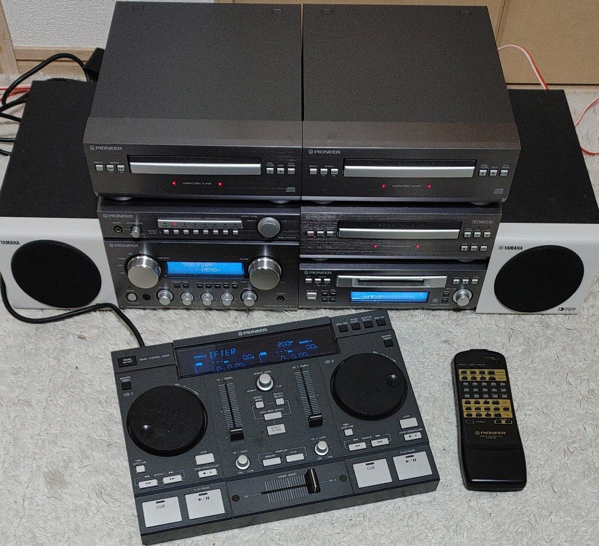 レア物 PIONEER DJリミックスコンポ RMX99+リモコン+カセットデッキ+