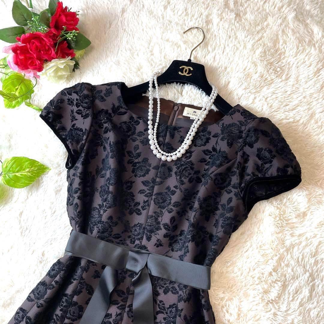 大きいサイズ M'S GRACY エムズグレイシー ワンピース L 総柄 花 バラ