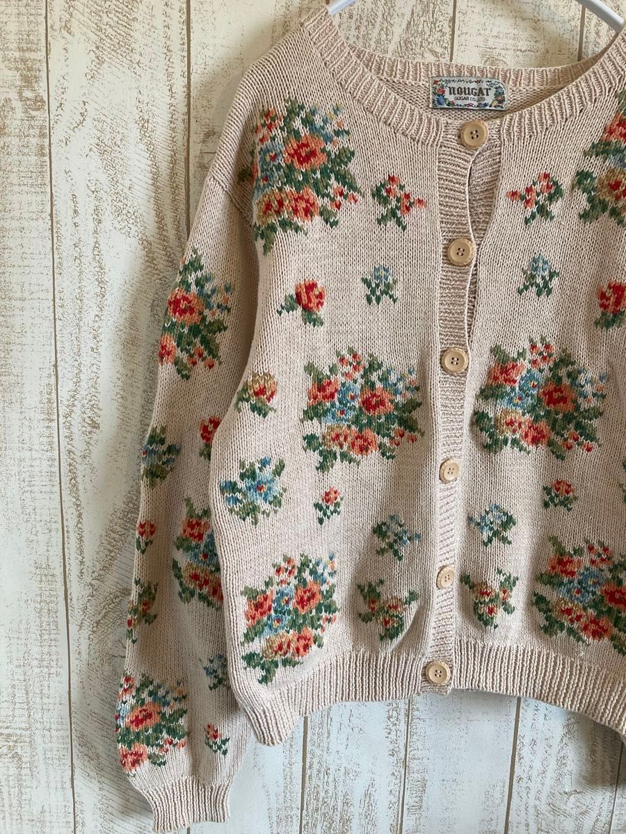 ヌガーシュガーnougat sugar コットンニットカーディガン 春物