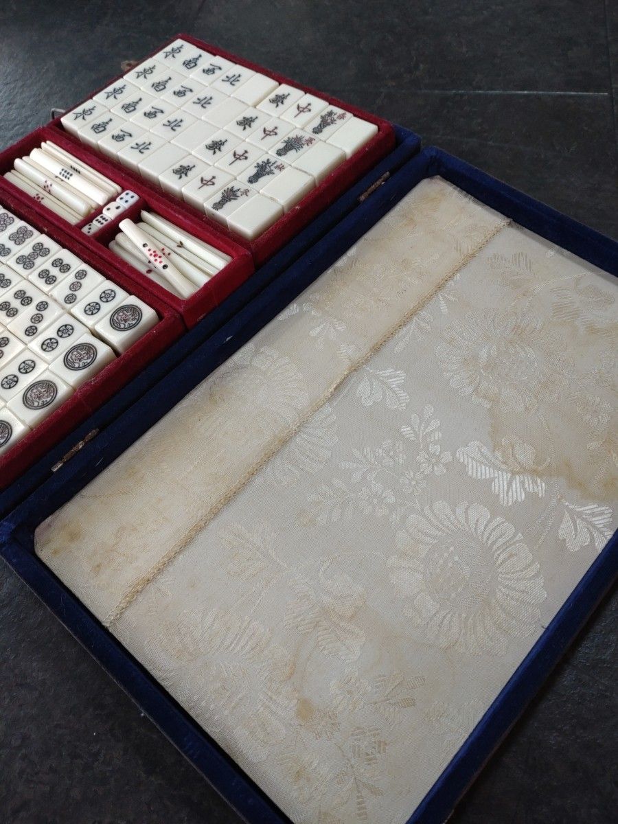 麻雀牌 アンティーク商品 背竹 昭和レトロ ケース付 背竹牌｜Yahoo