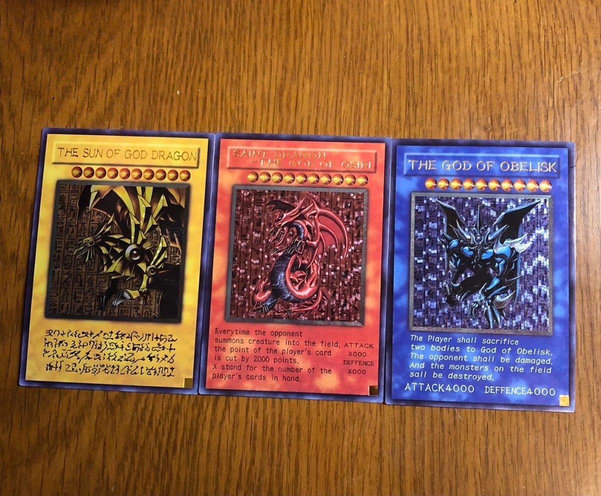 観賞用 三幻神 スペシャルカード 原作絵 レリーフ加工 遊戯王 acg